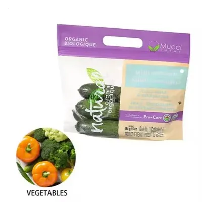 Borsa di cetriolo per imballaggio di cetrioli con sacchetto di plastica con stampa digitale personalizzata per verdure di cetriolo alimentare