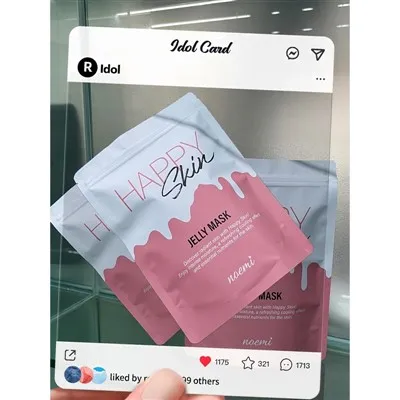 Custodia per sacchetti per imballaggio per maschera facciale in foglio di alluminio cosmetico termosaldato a 3 lati stampato su misura di vendita calda